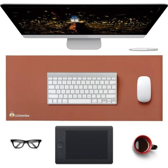 Large Desk Pad 39.5in*15.7in Big Desk Blotter Pad Table Mat Light Brown - Picture 1 of 6